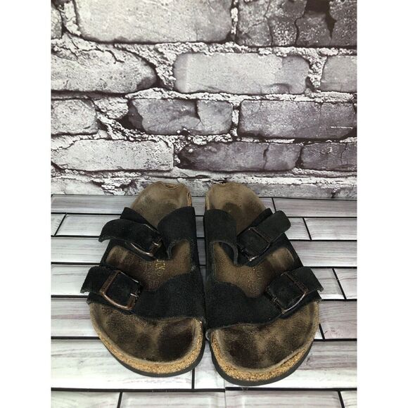 Birkenstock Arizona Black Suede Leather Cork Slides Sandals Women Sz 36EU/5M US - Picture 11 of 15